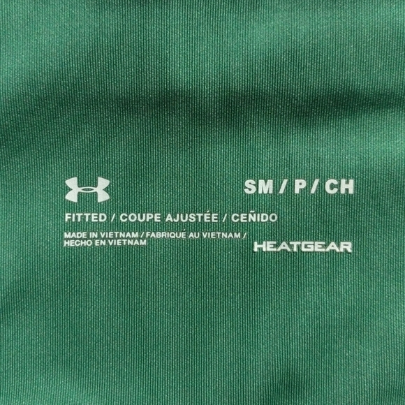 Under Armour Heatgear Fitted High Waisted Cropped Capri Workout Leggings Green S - Picture 8 of 11
